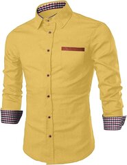 Мужская рубашка Meilicloth, желтая цена и информация | Мужские рубашки | kaup24.ee