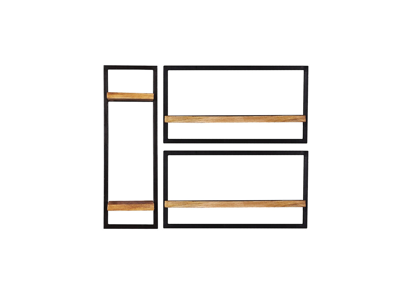 3-osaline riiulikomplekt Sidney, must/pruun hind ja info | Riiulid | kaup24.ee