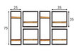 6-osaline riiulikomplekt Sidney, must/pruun hind ja info | Riiulid | kaup24.ee