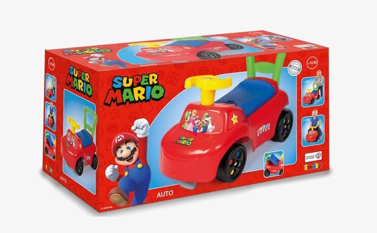 Pealeistutav auto Smoby Super Mario, punane цена и информация | Imikute mänguasjad | kaup24.ee
