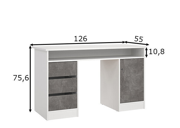 Kirjutuslaud Tvilum Function Plus, valge/hall hind ja info | Arvutilauad, kirjutuslauad | kaup24.ee