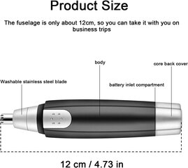 Электрический триммер для удаления волос в ушах и носу WOOTONG цена и информация | Эпиляторы | kaup24.ee
