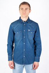 Джинсовая мужская рубашка Wrangler 112350464, синий цена и информация | Мужские рубашки | kaup24.ee