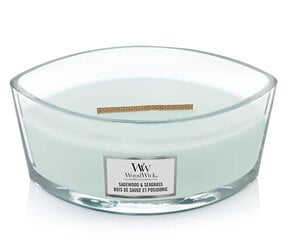 Ароматическая свеча WoodWick Ellipse Sagewood &amp; Seagrass 453,6 г цена и информация | Подсвечники, свечи | kaup24.ee