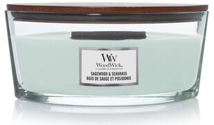 WoodWick Ellipse Sagewood &amp; Seagrass lõhnaküünal 453,6 g hind ja info | Küünlad, küünlajalad | kaup24.ee