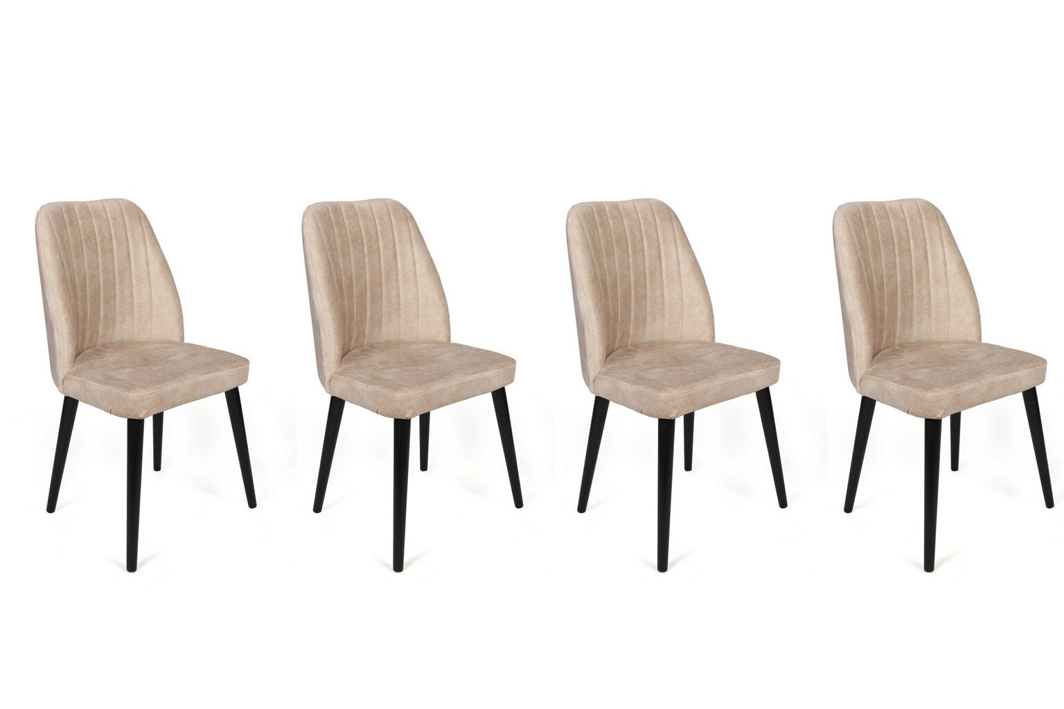 4 tooli komplekt Kalune Design Alfa 434 V4, beež/must цена и информация | Söögitoolid, baaritoolid | kaup24.ee