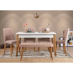 обеденный комплект из 6 предметов Asir Costa 0900 2 AB, белый/розовый цена и информация | Комплекты мебели для столовой | kaup24.ee