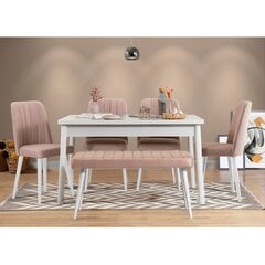 обеденный комплект из 6 предметов Asir Costa 0900 2 B, белый/розовый цена и информация | Комплекты мебели для столовой | kaup24.ee