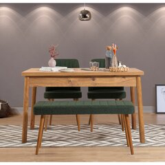 обеденный комплект из 4-х частей Asir Costa Atlantice, коричневый/зеленый цена и информация | Комплекты мебели для столовой | kaup24.ee