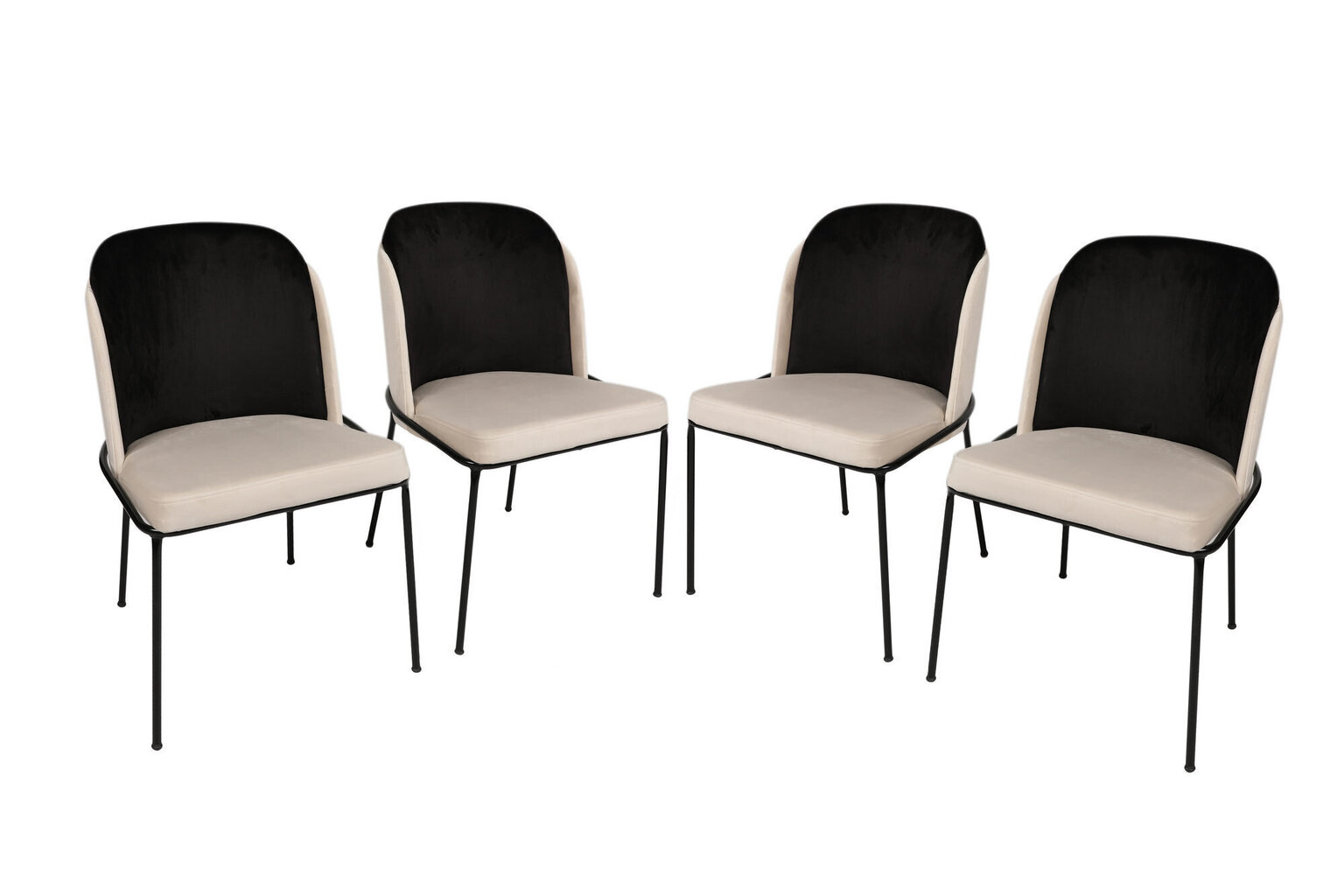 4 tooli komplekt Kalune Design Dore 145 V4, must/valge цена и информация | Söögitoolid, baaritoolid | kaup24.ee