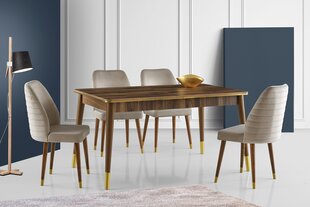 Обеденный стол Asir Flora - 1112, коричневый/золотой цена и информация | Кухонные и обеденные столы | kaup24.ee