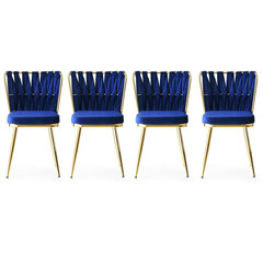 4 tooli Kalune Design Kusakli 209 V4 komplekt, sinine hind ja info | Söögilaua toolid, köögitoolid | kaup24.ee