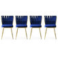 4 tooli Kalune Design Kusakli 209 V4 komplekt, sinine hind ja info | Söögitoolid, baaritoolid | kaup24.ee