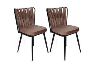 2-tooliline komplekt Kalune Design Kusakli 233 V2, pruun/must hind ja info | Söögilaua toolid, köögitoolid | kaup24.ee