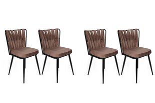 4 tooli komplekt Kalune Design Kusakli 233 V4, pruun/must цена и информация | Стулья для кухни и столовой | kaup24.ee