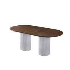 Обеденный стол Asir LI - 931, коричневый/белый цена и информация | Кухонные и обеденные столы | kaup24.ee