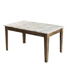 Обеденный стол Asir Milan 515, коричневый/белый цена и информация | Кухонные и обеденные столы | kaup24.ee