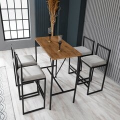 обеденный комплект Asir Nordic из 5 предметов, черный/серый цена и информация | Комплекты мебели для столовой | kaup24.ee