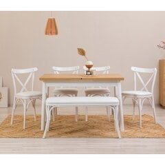 обеденный комплект из 6 предметов Asir Oliver Açl.White Karina, белый/коричневый цена и информация | Комплекты мебели для столовой | kaup24.ee