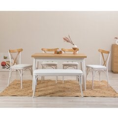 обеденный комплект из 6 предметов Asir Oliver Sbt.Karina, белый/коричневый цена и информация | Комплекты мебели для столовой | kaup24.ee