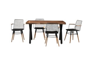 Обеденный стол Asir Pera 1401, коричневый/черный цена и информация | Кухонные и обеденные столы | kaup24.ee