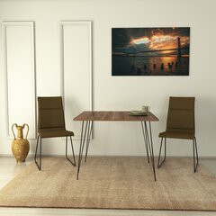 Обеденный стол Asir Sandalf Square, коричневый цена и информация | Кухонные и обеденные столы | kaup24.ee