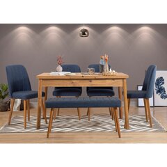 обеденный комплект из 6 предметов Asir Santiago Atlantic, коричневый/синий цена и информация | Комплекты мебели для столовой | kaup24.ee