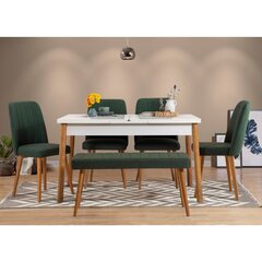 обеденный комплект из 6 предметов Asir Santiago Atlantic, зеленый/белый цена и информация | Комплекты мебели для столовой | kaup24.ee