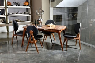 обеденный комплект из 5 предметов Asir Touch Wooden, коричневый/черный цена и информация | Комплекты мебели для столовой | kaup24.ee