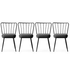 4 tooli komplekt Kalune Design Yildiz 942 V4, hall/must hind ja info | Söögitoolid, baaritoolid | kaup24.ee