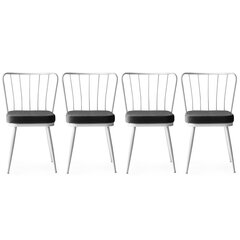 4 tooliga komplekt Kalune Design Yildiz 962 V4, hall/valge hind ja info | Söögilaua toolid, köögitoolid | kaup24.ee