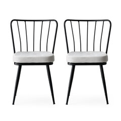 2-tooliline komplekt Kalune Design Yildiz 940 V2, valge/must hind ja info | Söögilaua toolid, köögitoolid | kaup24.ee
