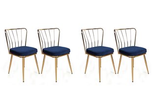комплект из 4 стульев Kalune Design Yildiz 924 V4, синий цена и информация | Стулья для кухни и столовой | kaup24.ee