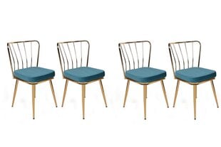 комплект из 4 стульев Kalune Design Yildiz 929 V4, синий цена и информация | Стулья для кухни и столовой | kaup24.ee