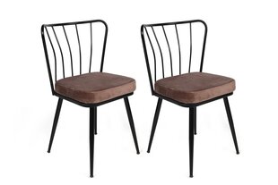 2 tooliga komplekt Kalune Design Yildiz 947 V2, pruun/must hind ja info | Söögilaua toolid, köögitoolid | kaup24.ee