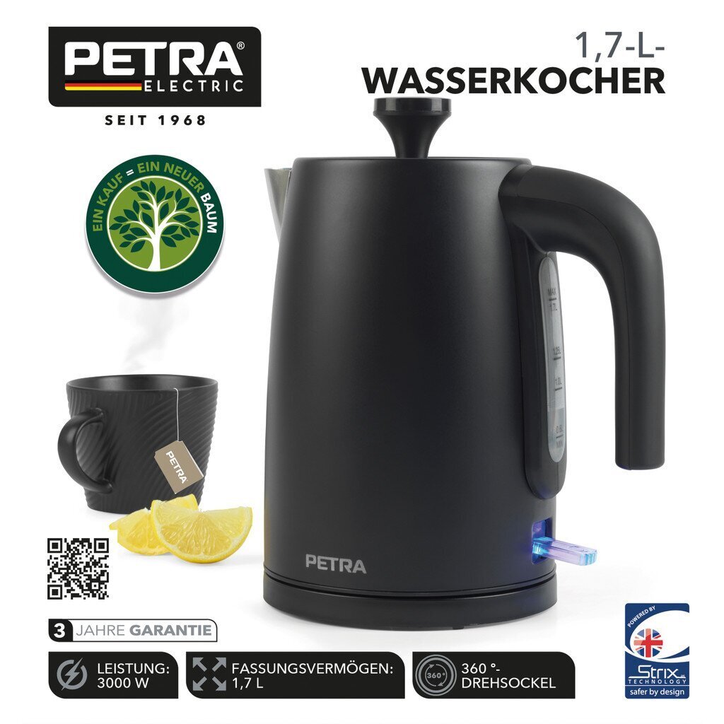 Petra PT5632MBLKVDE 3KW Kettle matte black hind ja info | Veekeetjad | kaup24.ee