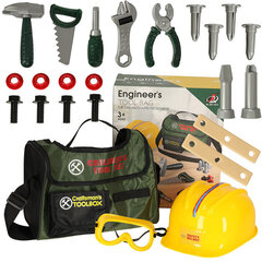 Инструменты для мастерской, каска, очки, сумка, 23 шт. цена и информация | Игрушки для мальчиков | kaup24.ee