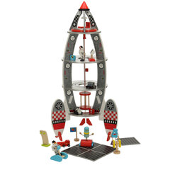 Деревянный ракетный корабль с космонавтом цена и информация | Игрушки для мальчиков | kaup24.ee