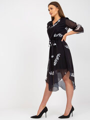черное асимметричное платье с принтами и окантовкой yareli цена и информация | Платья | kaup24.ee