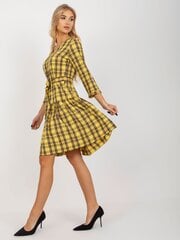 желтое элегантное платье в клетку с рюшами цена и информация | Платья | kaup24.ee