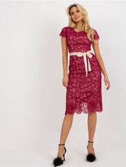 бордовое коктейльное платье-миди с коротким рукавом цена и информация | Платье | kaup24.ee