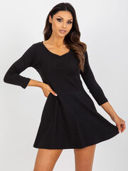 черное расклешенное базовое мини-платье с v-образным вырезом цена и информация | Платья | kaup24.ee