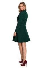 K138 Расклешенное платье с воротником - бутылочно-зеленый цена и информация | Платья | kaup24.ee