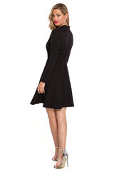 K138 Расклешенное платье с воротником - черный цена и информация | Платье | kaup24.ee