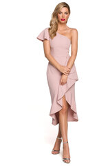 K146 Платье на одно плечо с воланами - рубиновый цена и информация | Платья | kaup24.ee
