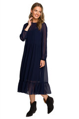 S319 Шифоновое платье с воланами - темно-синий цена и информация | Платье | kaup24.ee