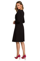S325 Платье с окантовкой по горловине - черное цена и информация | Платье | kaup24.ee