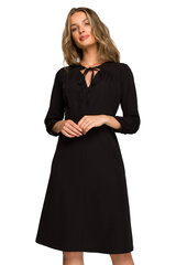 S325 Платье с окантовкой по горловине - черное цена и информация | Платья | kaup24.ee