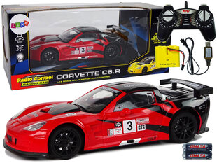 Corvette C6.R 1:18 raadio teel juhitav sportauto, punane hind ja info | Poiste mänguasjad | kaup24.ee
