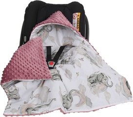 Одеяло с капюшоном на автокресло Babymam, 80x80 cm, pink цена и информация | Аксессуары для автокресел | kaup24.ee